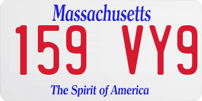 MA license plate 159VY9