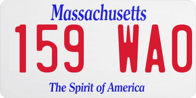 MA license plate 159WA0