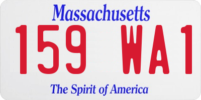 MA license plate 159WA1