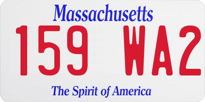 MA license plate 159WA2