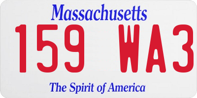 MA license plate 159WA3