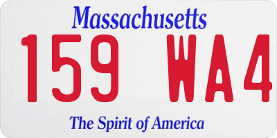MA license plate 159WA4