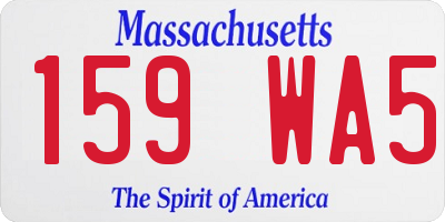MA license plate 159WA5