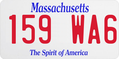 MA license plate 159WA6