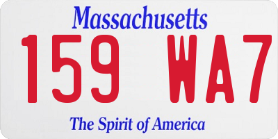 MA license plate 159WA7
