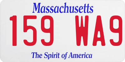 MA license plate 159WA9