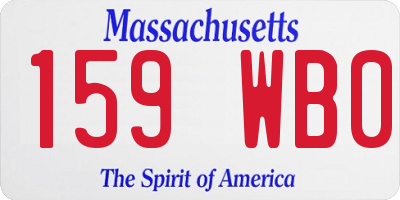MA license plate 159WB0