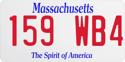 MA license plate 159WB4