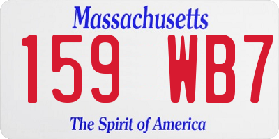 MA license plate 159WB7