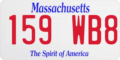MA license plate 159WB8