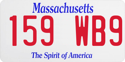 MA license plate 159WB9