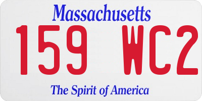 MA license plate 159WC2