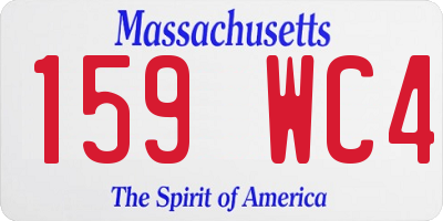 MA license plate 159WC4