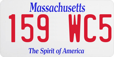 MA license plate 159WC5