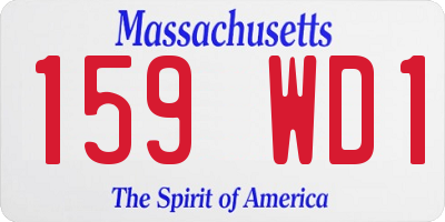 MA license plate 159WD1