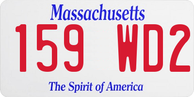 MA license plate 159WD2