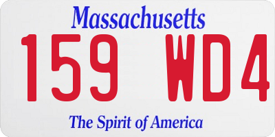 MA license plate 159WD4