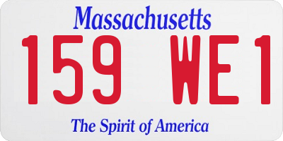 MA license plate 159WE1