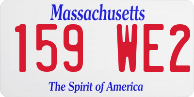 MA license plate 159WE2