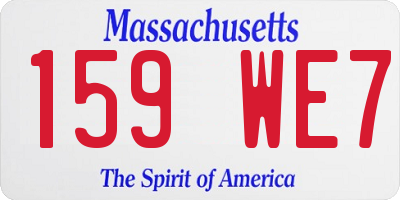 MA license plate 159WE7