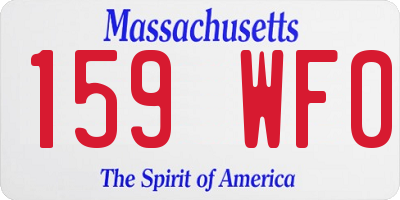 MA license plate 159WF0