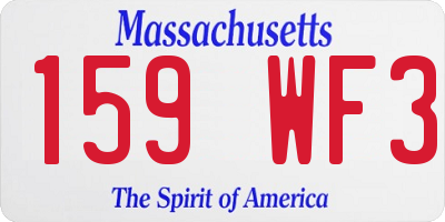 MA license plate 159WF3