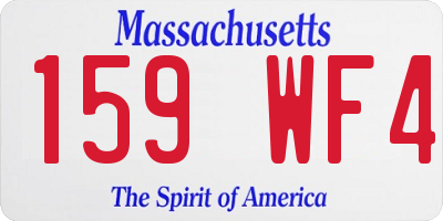 MA license plate 159WF4