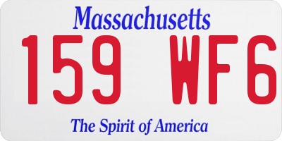 MA license plate 159WF6