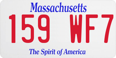 MA license plate 159WF7