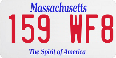 MA license plate 159WF8