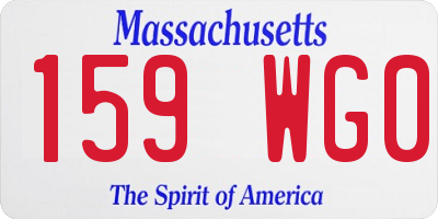 MA license plate 159WG0