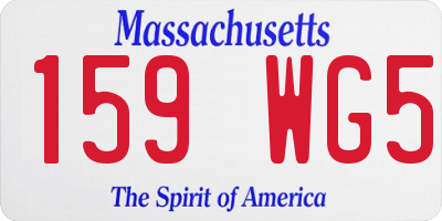 MA license plate 159WG5