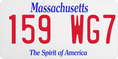 MA license plate 159WG7