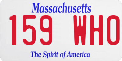 MA license plate 159WH0