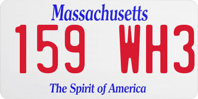 MA license plate 159WH3