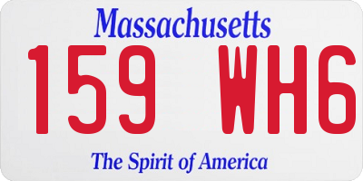 MA license plate 159WH6