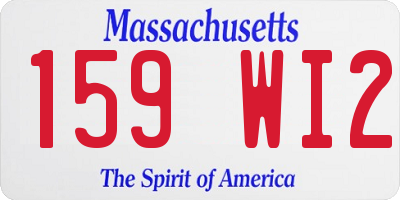 MA license plate 159WI2