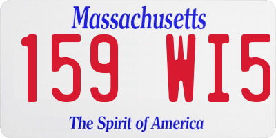 MA license plate 159WI5