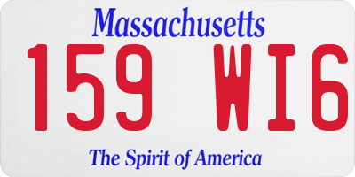 MA license plate 159WI6