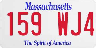 MA license plate 159WJ4