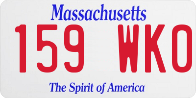 MA license plate 159WK0