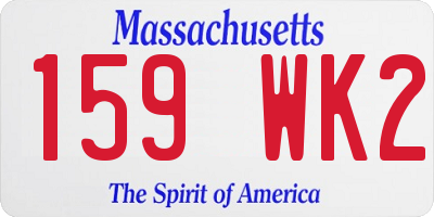 MA license plate 159WK2