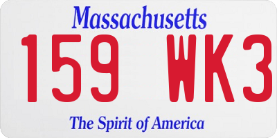 MA license plate 159WK3