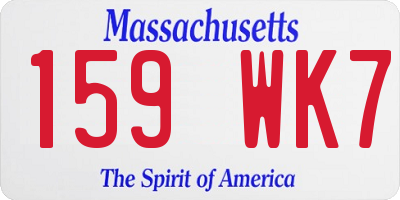 MA license plate 159WK7