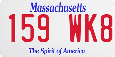 MA license plate 159WK8