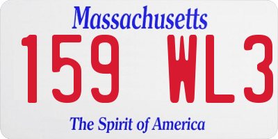 MA license plate 159WL3