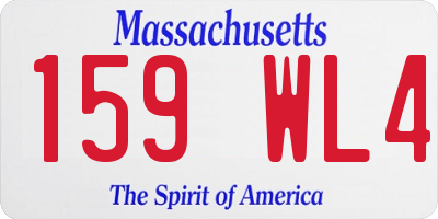 MA license plate 159WL4