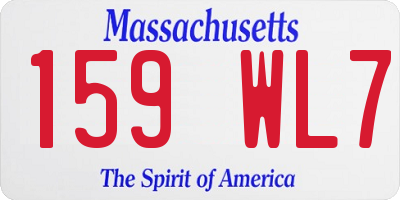 MA license plate 159WL7