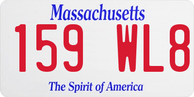 MA license plate 159WL8