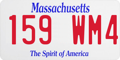 MA license plate 159WM4